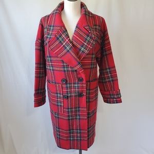 Coco + Carmen Red Plaid Coat